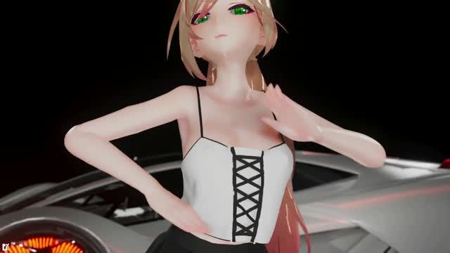 無盡MMD舞蹈前車3D脫衣服馬尾辮長髮綠色眼睛顏色編輯SMIXIX ️